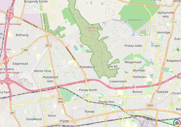 Map location of Plattekloof